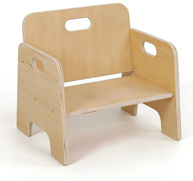 Relaxdays Kinderstuhl aus Holzwerkstoff in Natur/Beige, B/T/H: 33 x 32 x 29 cm - Bild 1