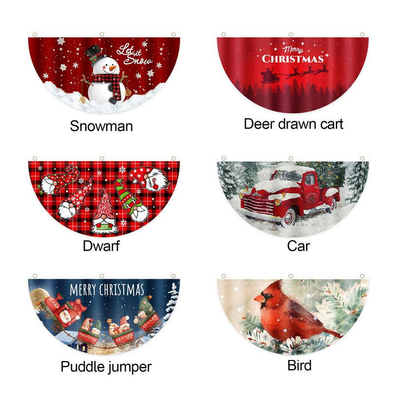 Tooarts Weihnachts-Wimpelkette aus Textil in Mehrfarbig für die Außen- und Innen Dekoration - Bild 5