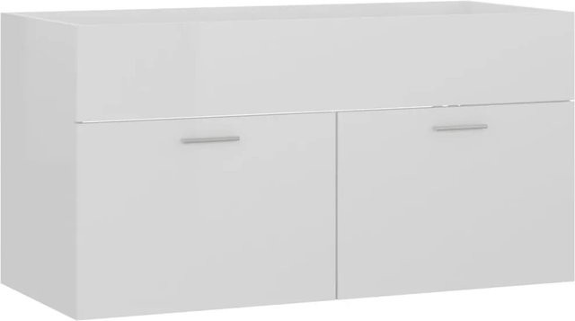 vidaXL Waschbeckenunterschrank für das Badezimmer in Hochglanz Weiß, B/T/H: 90 x 38,5 x 46 cm - Bild 1