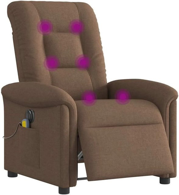vidaXL Elektrischer Massagesessel in Braun mit Stoffbezug - Bild 1