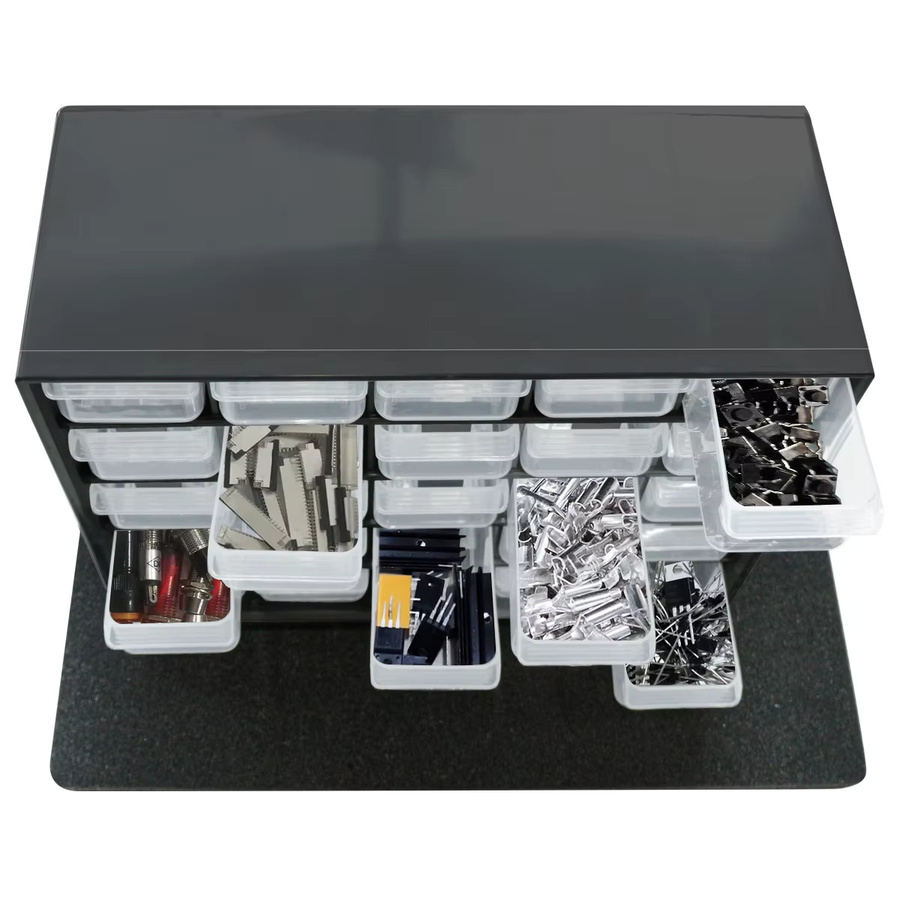 FNICEL 25-Zoll Schubladenbox zur Wandmontage in Schwarz mit mehreren Gittern für Schrauben, Komponenten und Werkzeuge - Bild 2