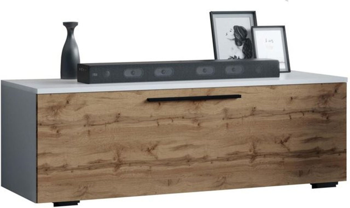 VCM Lowboard Arila M Fernsehschrank in Weiß mit Klapptür, H x B x T: 39 x 115 x 40 cm - Bild 2