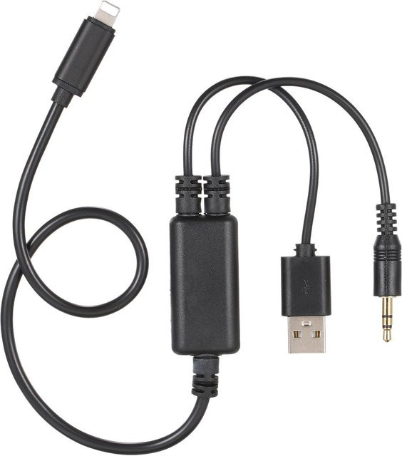 Andoer Audio-USB-AUX-Adapter Schwarz als Ersatz für BMW und Mini für iPhone 6, 7, 8, X, XS, XR mit USB-A und 3,5 mm Klinke - Bild 1