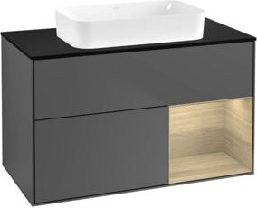 V&B Waschtischunterschrank Finion in Anthrazit, Breite: 100 cm, Tiefe: 60,3 cm - Bild 1