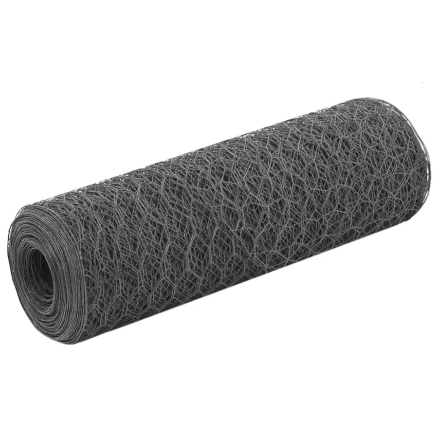 vidaXL Drahtzaun aus Stahl mit PVC-Beschichtung in Grau, B: 25 m, H: 0,5 m - Bild 2