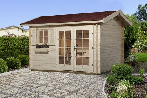 WEKA Gartenhaus aus europäischer Fichte mit Satteldach in Beige, B/H/T: 410 x 257 x 300 cm - Bild 3