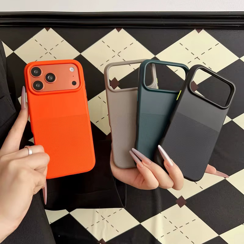 Apple Magnetische Kabellose Ladehülle mit Punktmuster für iPhone 17 Air, 16, 15, 14, 13 Pro Max, Stoßfeste Matte Schutzhülle, Orange - Bild 2