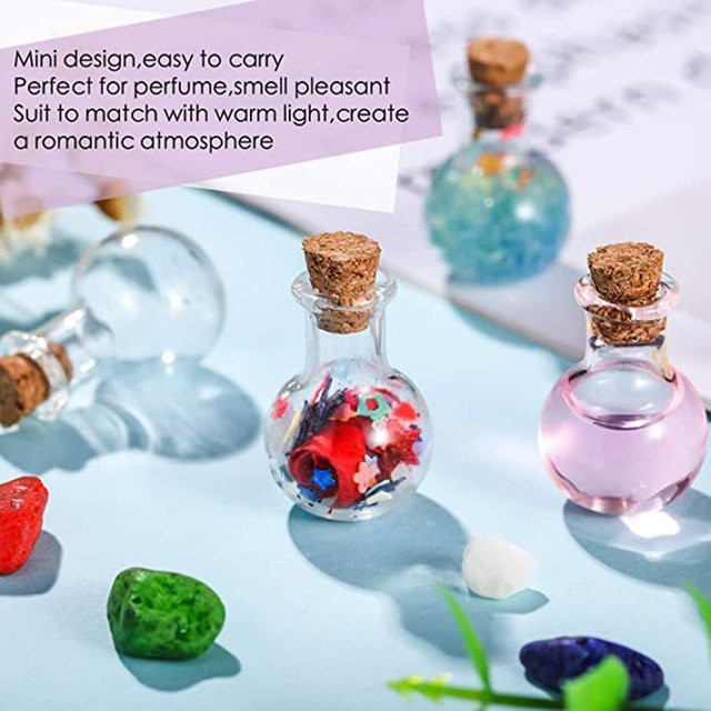 10er Set Hoeaden Mini-Glasfläschchen mit Korken in Transparent, Vintage Miniaturbehälter für Hochzeiten und Dekoration - Bild 1