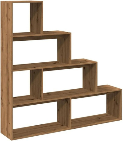 vidaXL Raumteiler-Bücherregal in Artisan-Eiche, 4 Stufen, B/T/H: 143,5 x 29 x 143,5 cm