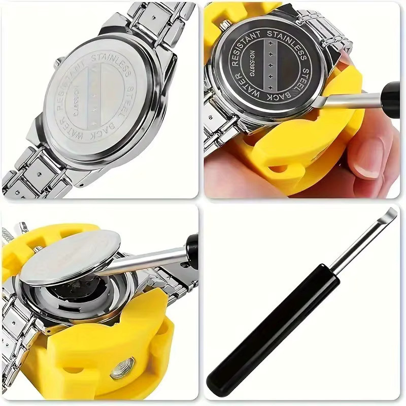 JBAILI Uhrenreparatur-Werkzeugset, 2-teilig, Aluminiumgriff, Silber, Unisex - Bild 5