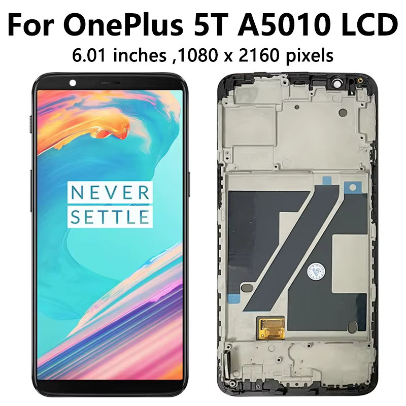 AMOLED Display mit Touchscreen Digitizer und Rahmen für OnePlus 5T und OnePlus 5 in Schwarz - Bild 4