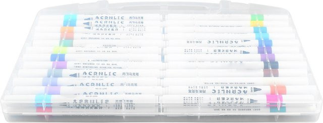 GoolRC Acrylmarker-Set mit 48 Farben, wasserfeste und schnelltrocknende Permanentstifte in Weiß für Holz, Leinwand und Stein - Bild 1