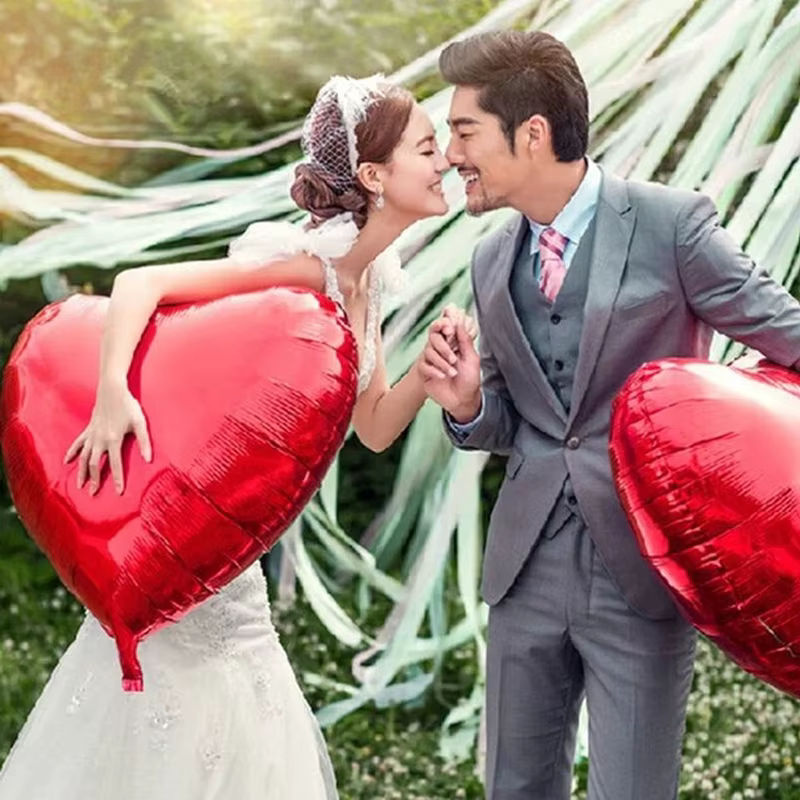 Roter Herz-Folienballon von LQVYI für Valentinstag, Hochzeit und Geburtstag, Höhe: 75 cm - Bild 2