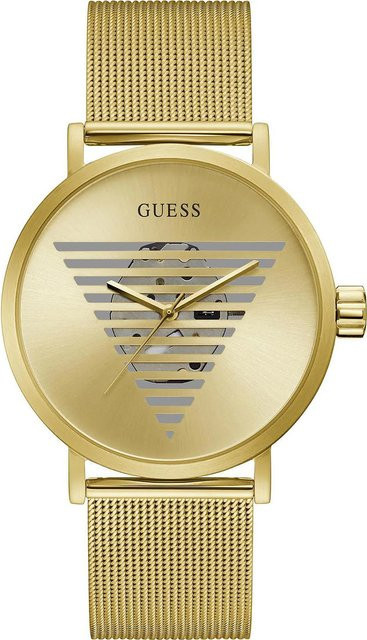 Guess Herrenuhr, Quarz, Edelstahl, Gold, 44 mm, 3 ATM - Bild 1