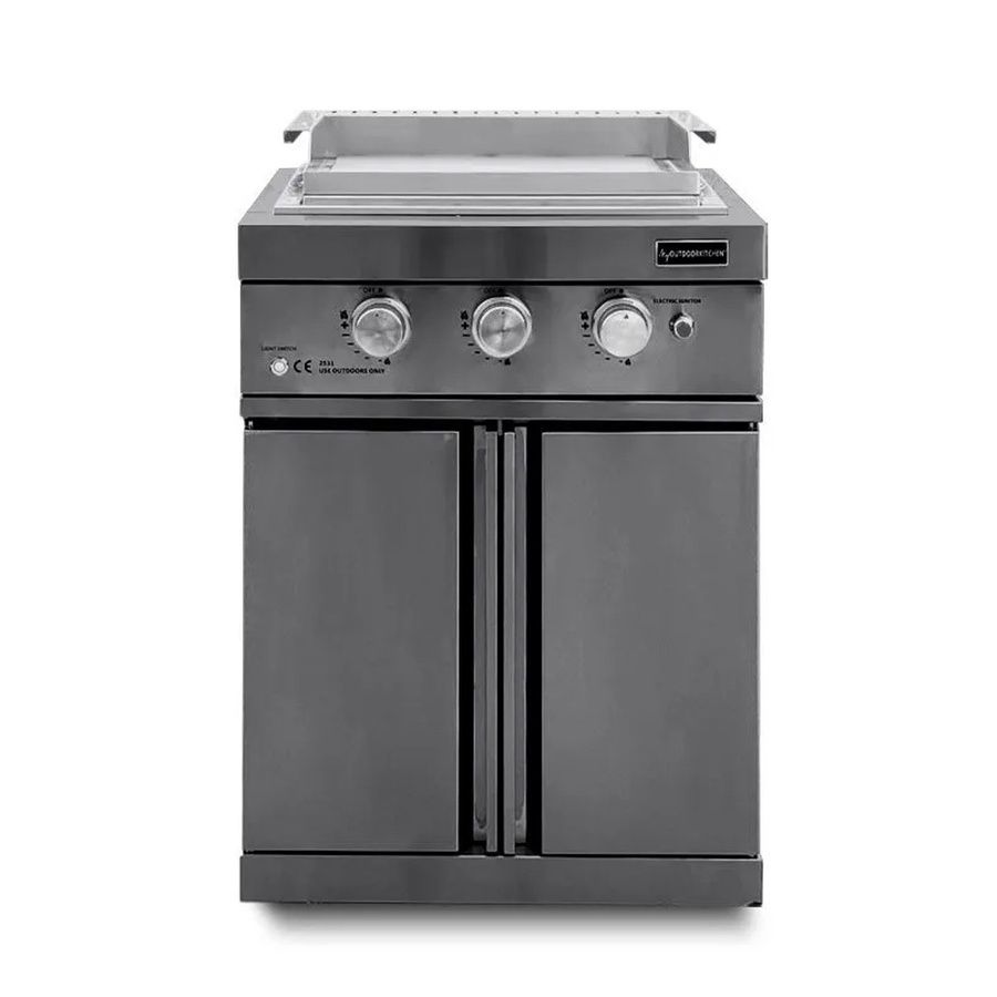 MyOutdoorKitchen Teppanyaki Modul Black Collection aus Edelstahl in Schwarz-Anthrazit für Flüssiggas - Bild 2