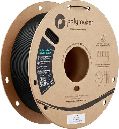 Polymaker HT-PLA-GF Filament Glasfaserverstärkt Hochtemperaturbeständig Matt Schwarz 1,75 mm 1000 g - Bild 1