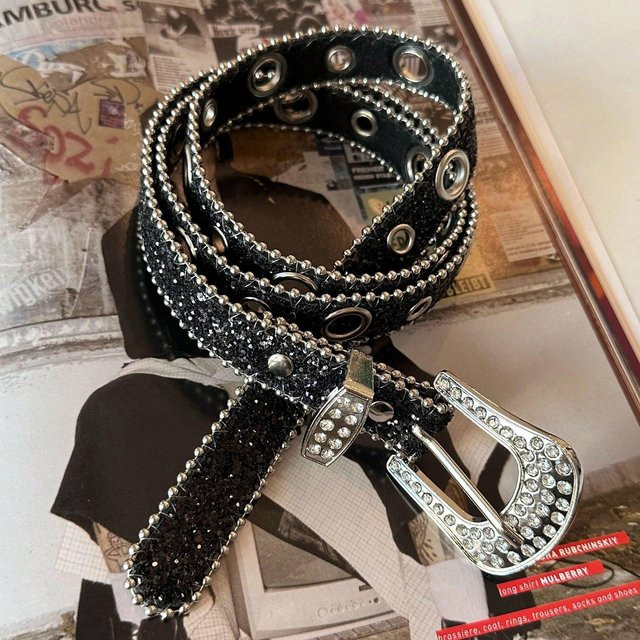 XYNN Gürtel, Strass, Schwarz, Damen - Bild 1
