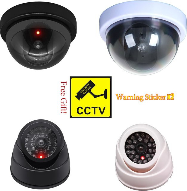 ELESECUR CCTV Dummy Kamera mit blinkender LED in Schwarz aus Kunststoff, Betrieb über AA-Batterien - Bild 1