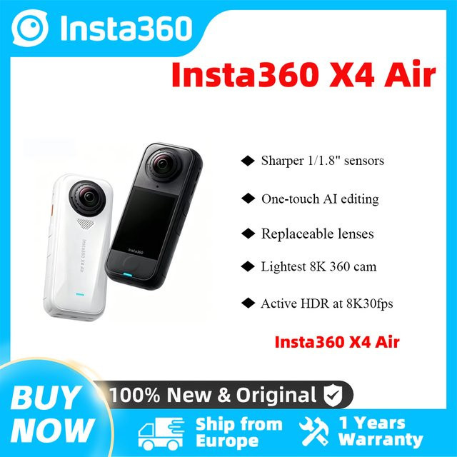 Insta360 X4 Air 360-Grad-Actionkamera in Weiß mit 8K30FPS HDR-Video, FlowState-Stabilisierung und 15m Wasserdichtigkeit für Vlogs und Outdoor-Sport - Bild 1