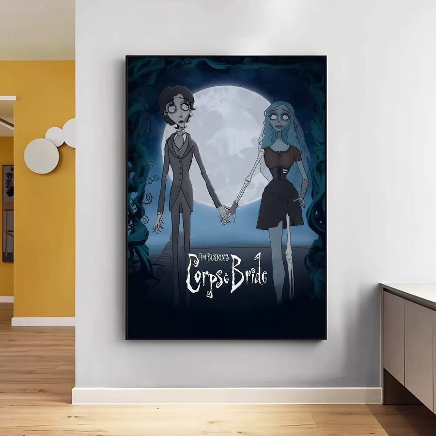 Retro Cartoon Corpse Bride Klebeposter aus Kraftpapier in Braun und Multicolour für dein Zimmer oder Café - Bild 4