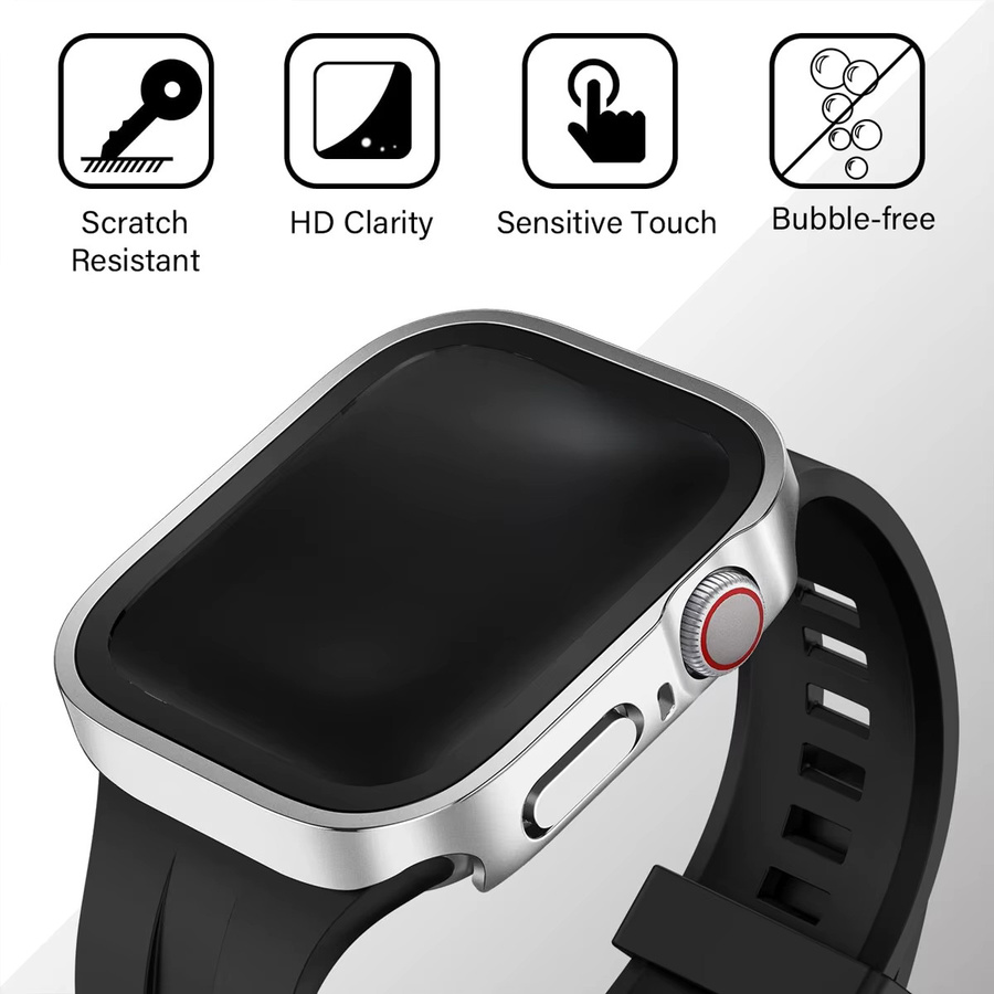 OAKCHARM Schutzhülle für Apple Watch Ultra, Silber, Titan, Silikon, Unisex - Bild 2