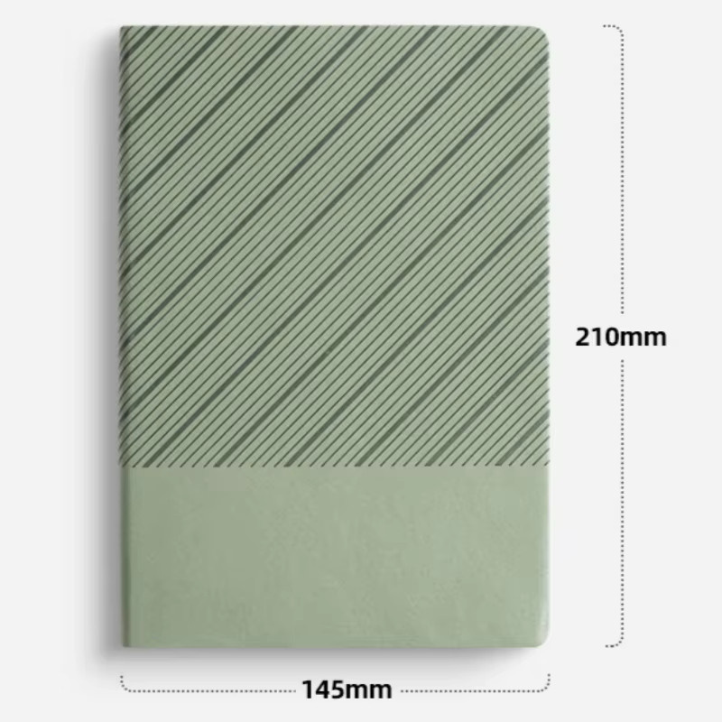 Vintage-Notizbuch aus Leder in Grau, A5, liniertes Papier mit Lesezeichen und Flexcover - Bild 6