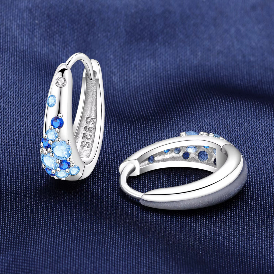 Orstarry Ohrringe, 925 Silber, blauer Farbverlauf, Damen - Bild 2