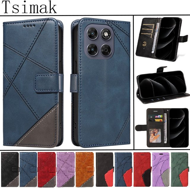 Magnetische Leder-Flip-Wallet-Handyhülle für Motorola Moto G04, G04s, G05, G37, G47, G57, G67, G77, G86, G56 Power 5G in Schwarz oder Blau - Bild 1