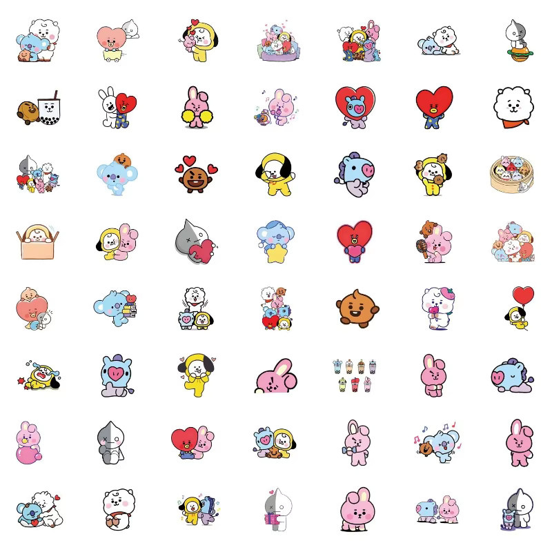 LINE FRIENDS BT21 Aufkleber, Bunt, 55-teiliges Set - Bild 3