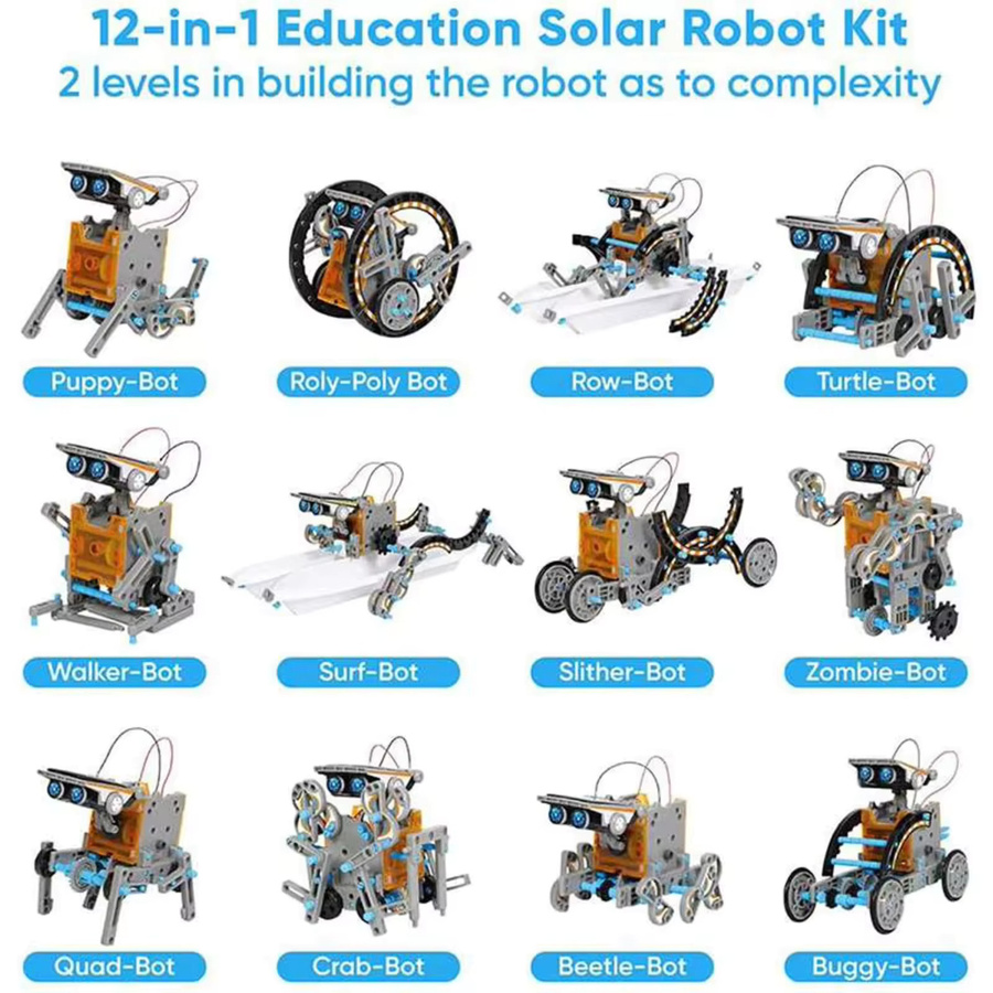 stemedu 13-in-1 solarbetriebenes Roboter-Wissenschaftsset, DIY-Bausteine - Bild 4