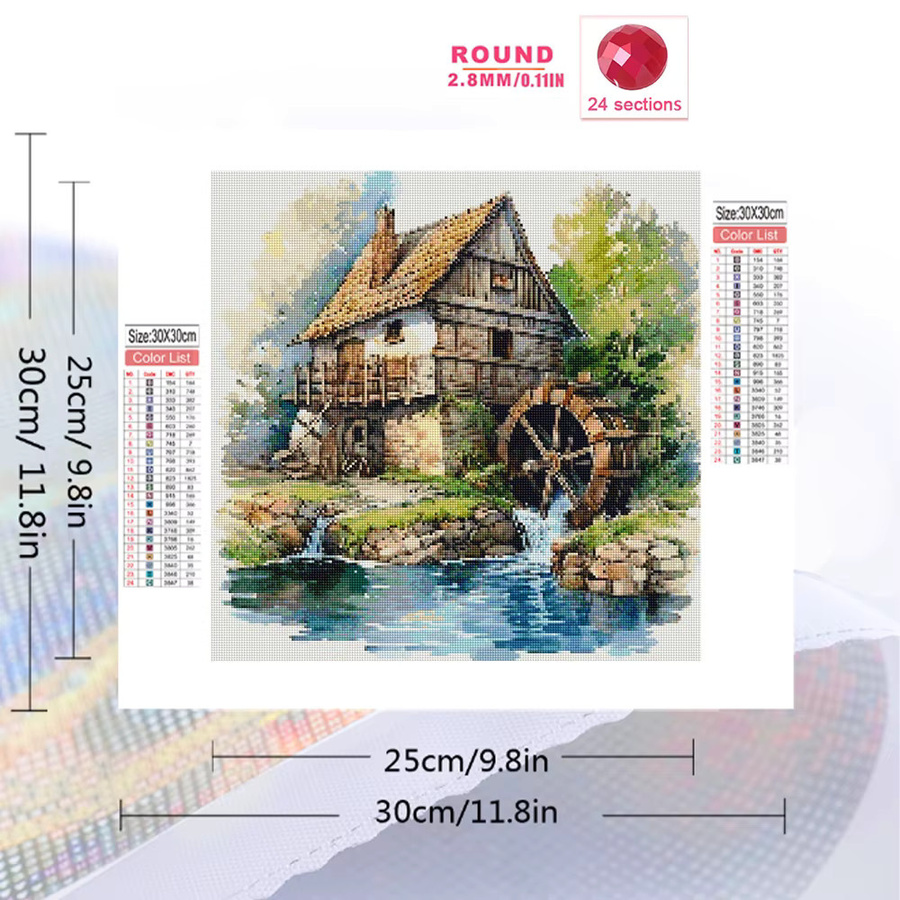 Momoart Diamant-Malerei Haus, Diamant-Mosaik, Natur, Bunt / Mehrfarbig - Bild 2