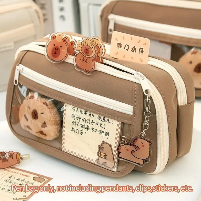 Transparentes Kawaii-Federmäppchen von Yiran Furniture als wasserdichte Stiftbox und Kosmetiktasche für Mädchen, Farbe: Transparent - Bild 1