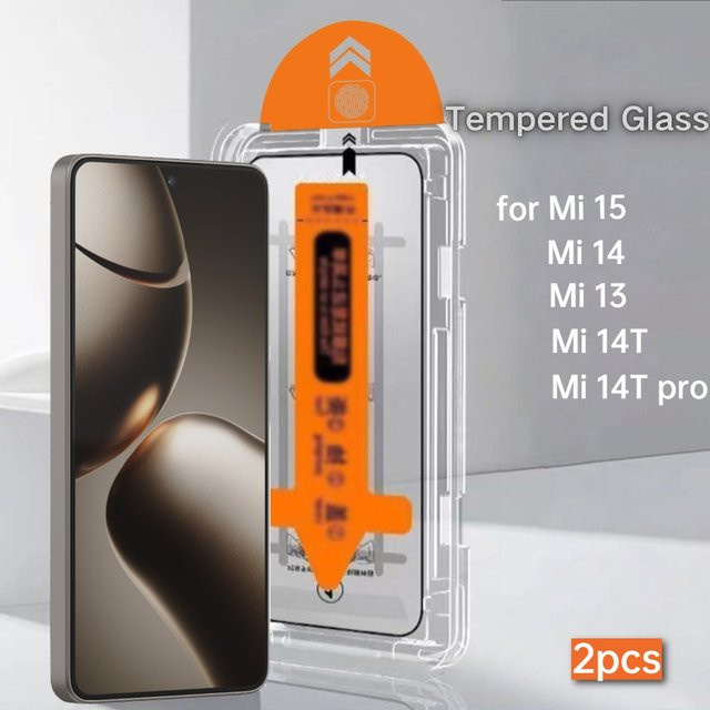 2 Stück Displayschutzfolie aus gehärtetem Glas für Xiaomi 15, 13, 14 und 14T Pro, transparent, HD - Bild 1