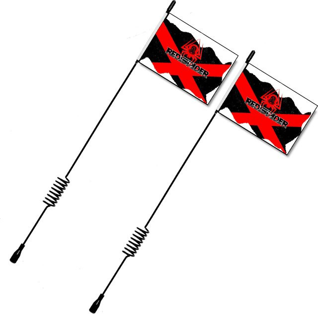 RS Metallantenne mit Flaggen-Simulationsdekoration, 2-teiliges Set, 1:10, Schwarz - Bild 1
