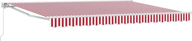 vidaXL Manuell Einziehbare Markise Rot-Weiß B: 400 cm, T: 300 cm - Bild 1