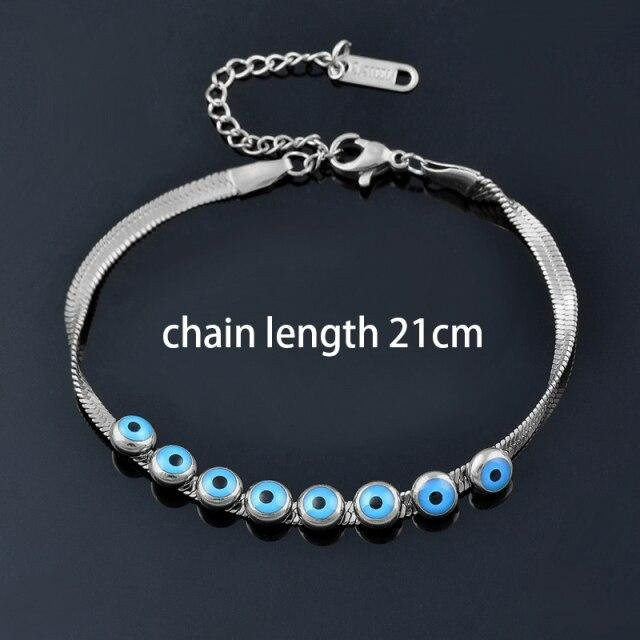 Sinleery Armband, Edelstahl, Blue Evil Eye Star, Damen, Gold Silber Farbe - Bild 1