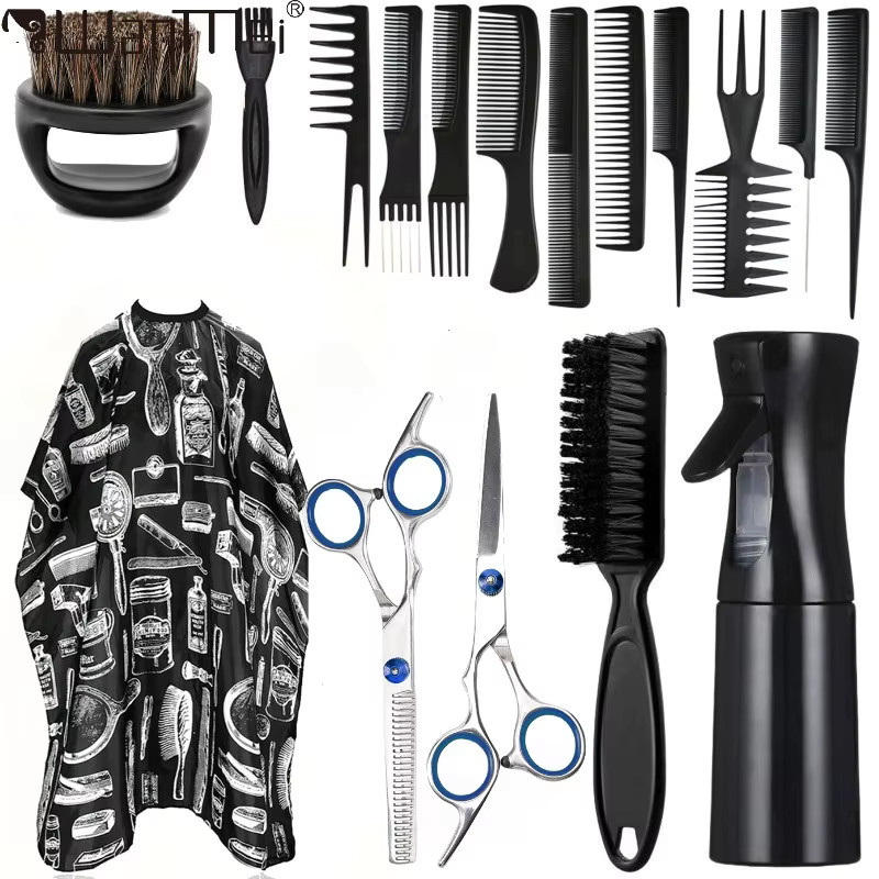 WANMEI Salon Barber Cloak Set mit Staubentfernungsbürste und Kamm, Unisex - Bild 1