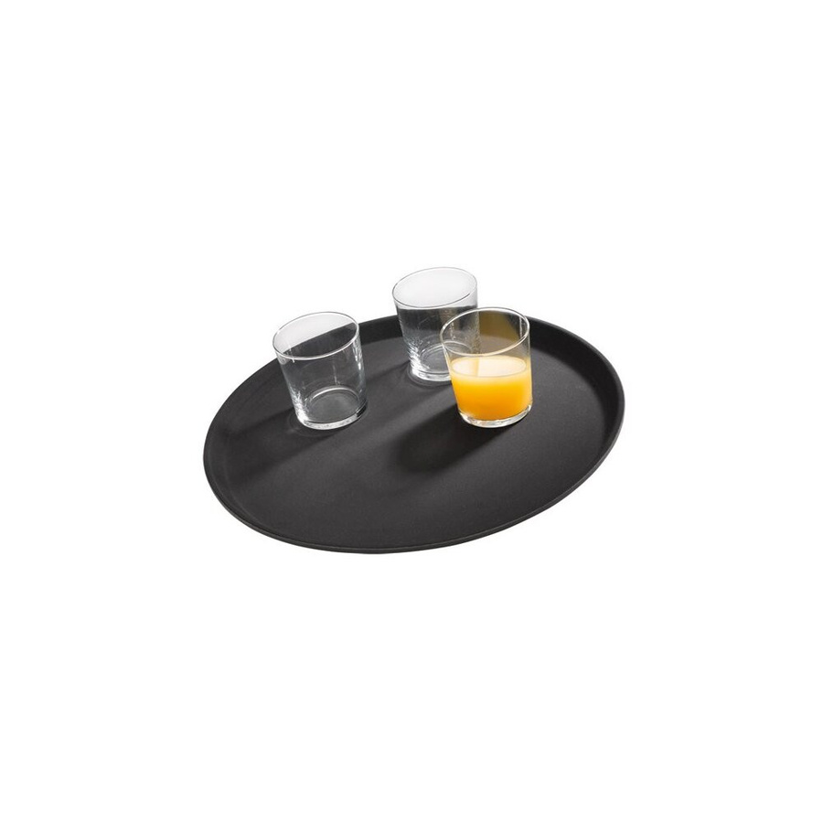APS Gastro Serviertablett Noslide Schwarz Rund Durchmesser: 35,5 cm, Höhe: 2 cm - Bild 1