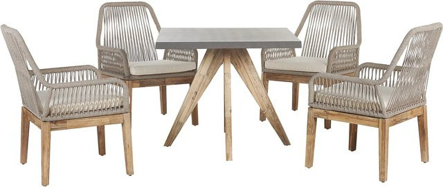 Beliani Gartentisch Set OLBIA in Creme mit B/T/H: 90 x 90 x 76 cm - Bild 1
