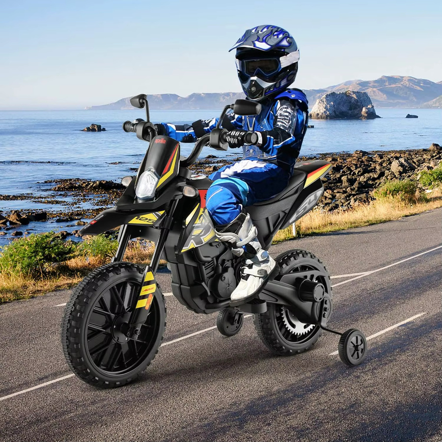 GOFLAME Aprilia Elektro-Motorrad für Kinder, 12-V-Kindermotorrad, Schwarz - Bild 3