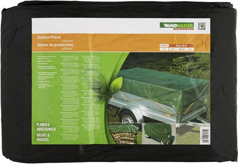 WINDHAGER Schutzplane Medium aus Polyethylen in Grün, B: 600 cm, L: 800 cm - Bild 1
