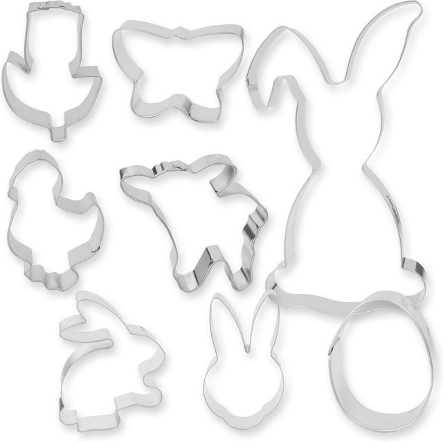 Zenker Ausstecher-Set Fröhliche Ostern aus Edelstahl, 8-teilig, Silber - Bild 1