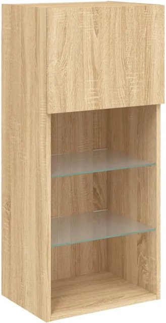 vidaXL TV-Schrank modern in Beige mit integrierter LED-Beleuchtung und Medienfächern, B/T/H: 40,5 x 30,0 x 90,0 cm - Bild 1