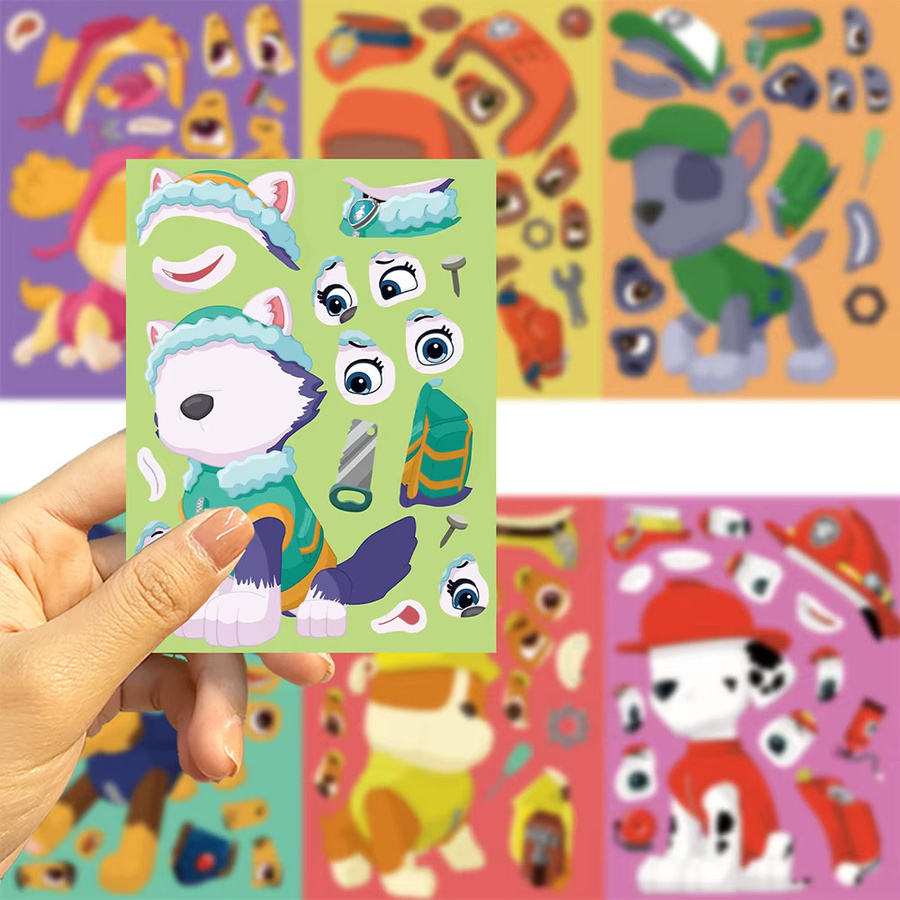 Paw Patrol Make a Face Puzzle, Aufkleber-Spiel, 16-teiliges Set - Bild 3