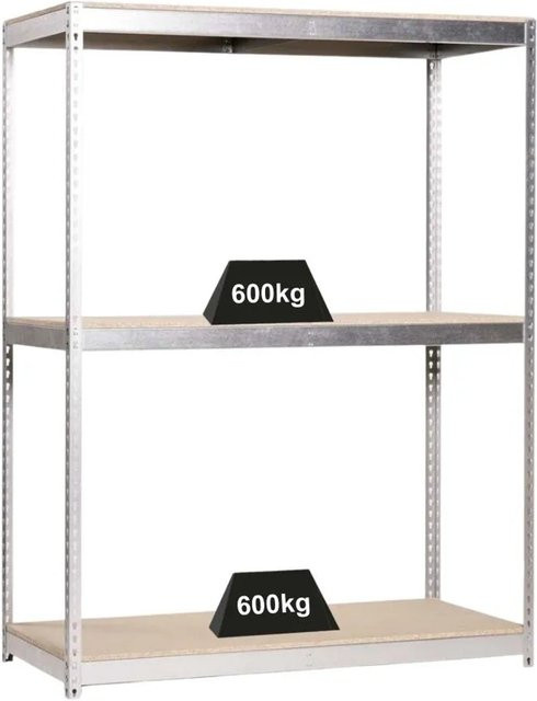 PROREGAL Schwerlastregal Wood Beast, 3 Ebenen, H x B x T: 200 x 180 x 60 cm, Fachlast 600 kg, pulverbeschichtet, Metall - Bild 1