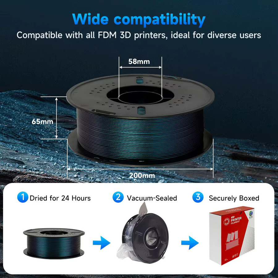 KINGROON PLA Filament Burnt Titanium Multicolour für FDM 3D-Drucker 1,75 mm - Bild 6