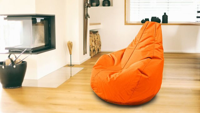 Outdoorfähiger Gamer Sitzsack von Kinzler in Orange, B/T/H: 100 x 100 x 100 cm - Bild 1