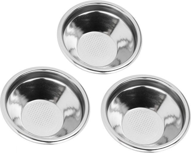 3er-Set mfySpace Kaffeepressfilter-Körbe aus Edelstahl, poröses Sieb für die Kaffeezubereitung, Durchmesser: 54 mm, Schwarz/Silber - Bild 1