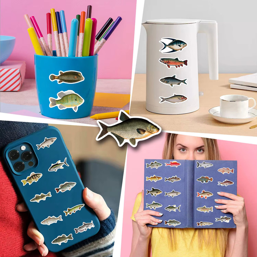 Bandai Cartoon-Fisch-Dekorationsaufkleber, 55-teiliges Set, multicolour - Bild 2