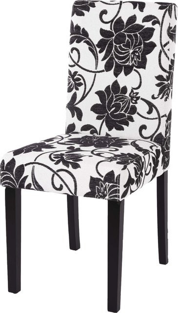 MCW Esszimmerstuhl Littau aus Jacquard-Stoff in Schwarz mit dunklen Beinen - Bild 1